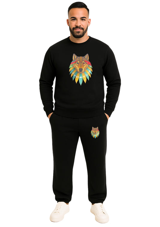 Erkek Sıfır Yaka 2 İplik Şardonlu Paça Lastikli  Eşofman Takımı - Gri