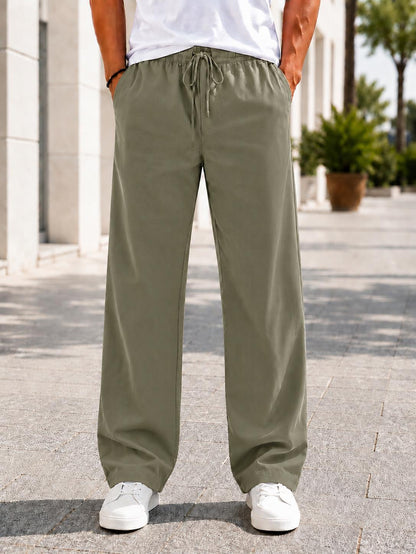 Erkek Tiril Tiril Yüksek Kalite Tensel Baggy Pantolon - Koyu Yeşil