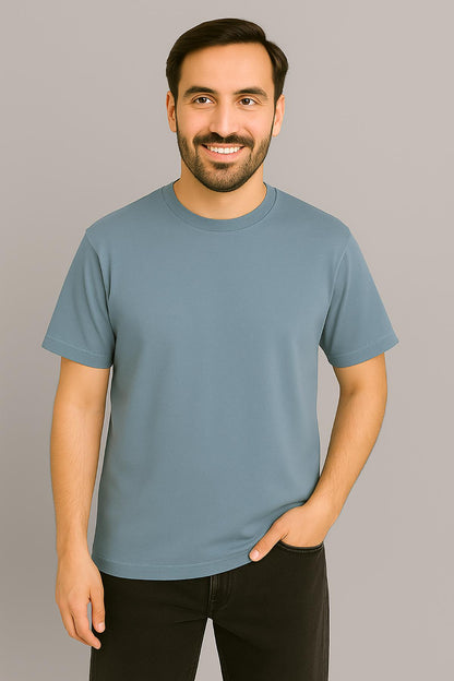 Erkek Tshirt  Slim Fit (Dar Kalıp) Premium Kalite Düz Model - Yeşil