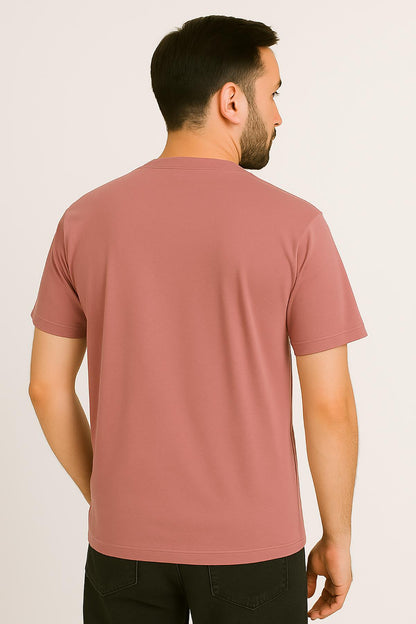 Erkek Tshirt  Slim Fit (Dar Kalıp) Premium Kalite Düz Model - Kiremit