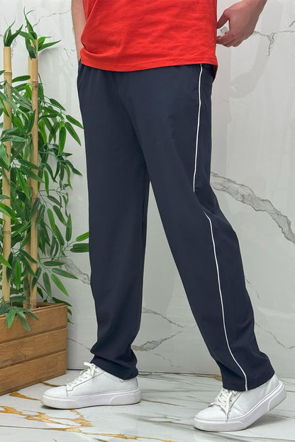 Erkek Yanları Biyeli Full Likralı Baggy Pantolon - Lacivert