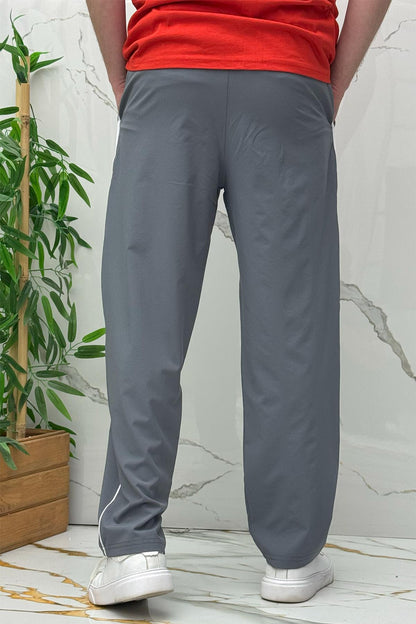 Erkek Yanları Biyeli Full Likralı Baggy Pantolon - Koyu Gri