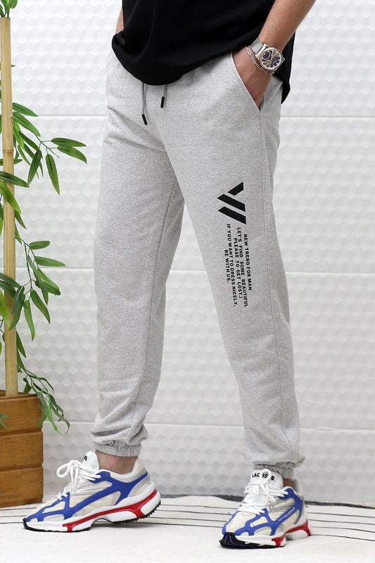 Erkek Yazlık Eşofman Altı Wafra Yan Baskı - Gri