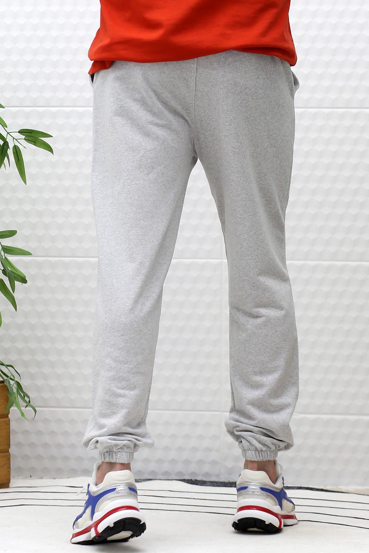 Erkek Yazlık Penye Eşofman Altı Brooklyn Baskı - Gri