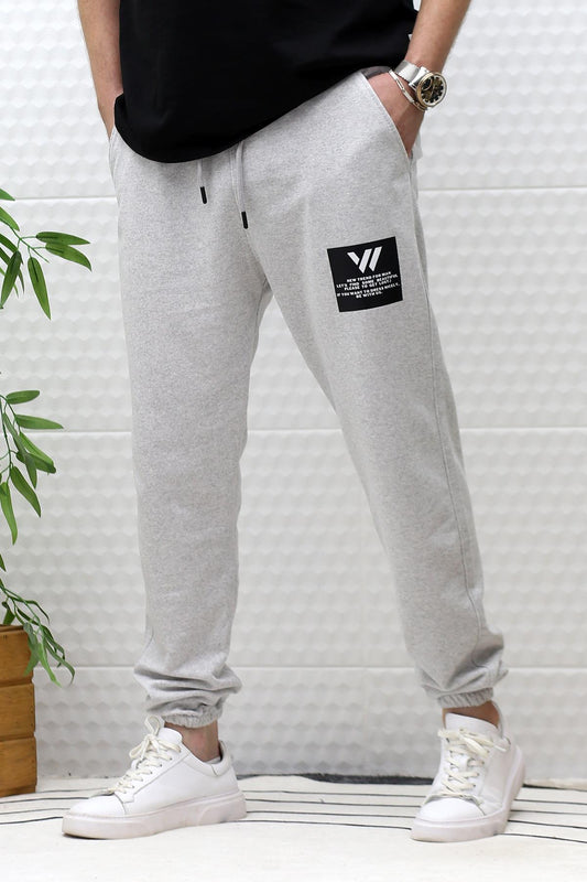 Erkek Yazlık Penye Eşofman Altı Wafra Baskı - Gri