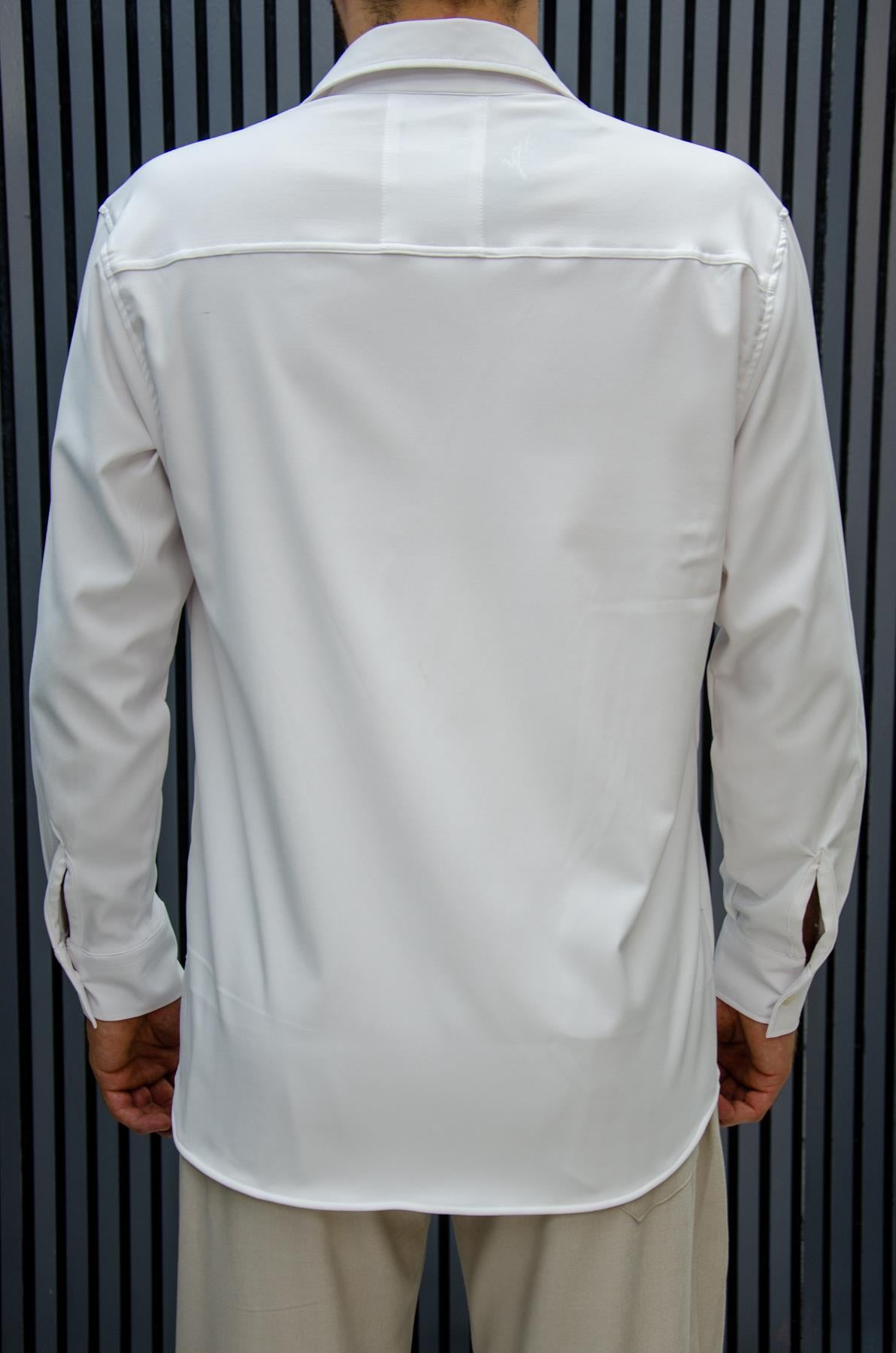 Erkek Yazlık Tiril Tiril Aktüs Oversize Gömlek - Beyaz