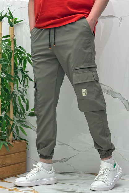 Rahat Erkek Kargo Cepli Pantolon (Dar Kalıp) - Haki Yeşil