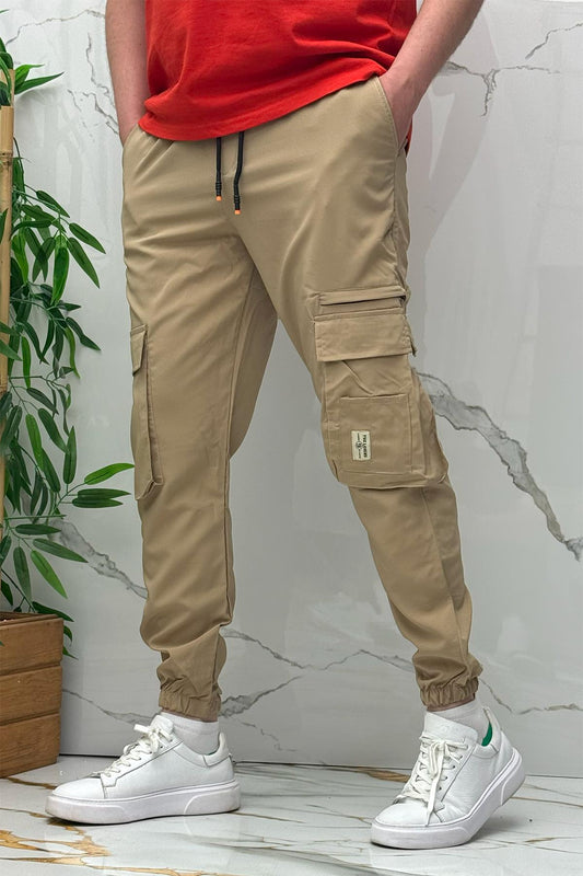 Rahat Erkek Kargo Cepli Pantolon (Dar Kalıp) - Vizon