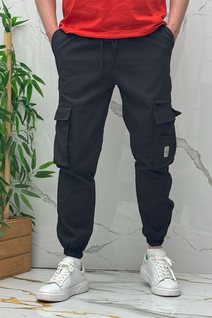 Rahat Erkek Kargo Cepli Pantolon (Dar Kalıp) - Siyah