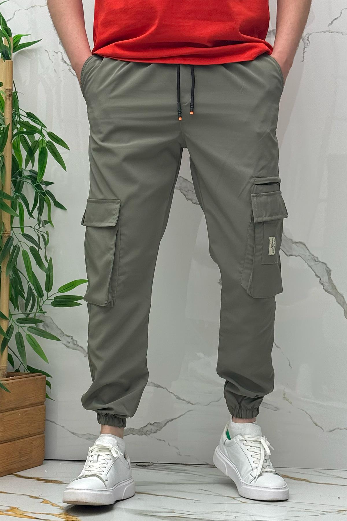 Rahat Erkek Kargo Cepli Pantolon (Dar Kalıp) - Haki Yeşil
