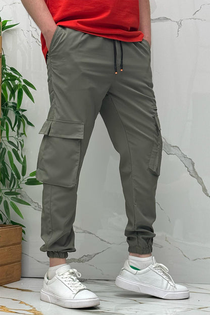 Rahat Erkek Kargo Cepli Pantolon (Dar Kalıp) - Haki Yeşil