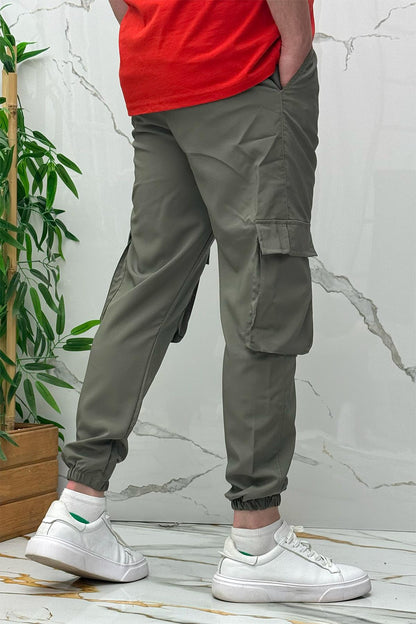 Rahat Erkek Kargo Cepli Pantolon (Dar Kalıp) - Haki Yeşil