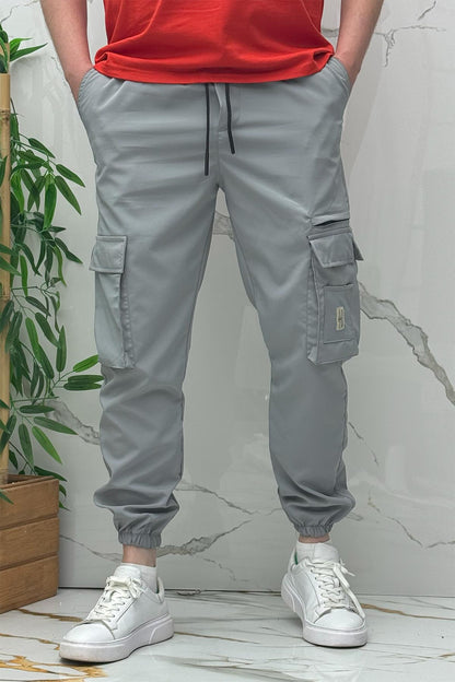 Rahat Erkek Kargo Cepli Pantolon (Dar Kalıp) - Gri