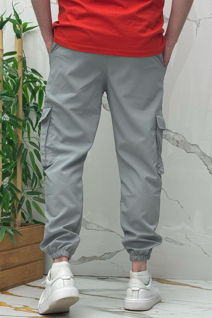 Rahat Erkek Kargo Cepli Pantolon (Dar Kalıp) - Gri