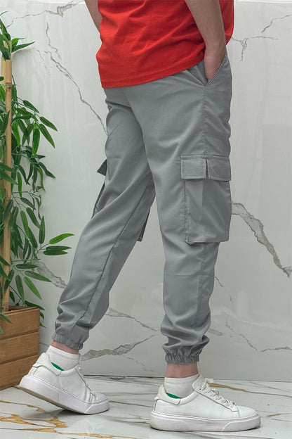 Rahat Erkek Kargo Cepli Pantolon (Dar Kalıp) - Gri