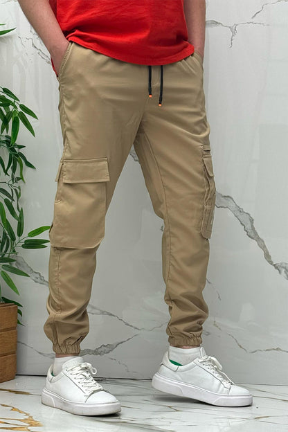 Rahat Erkek Kargo Cepli Pantolon (Dar Kalıp) - Vizon