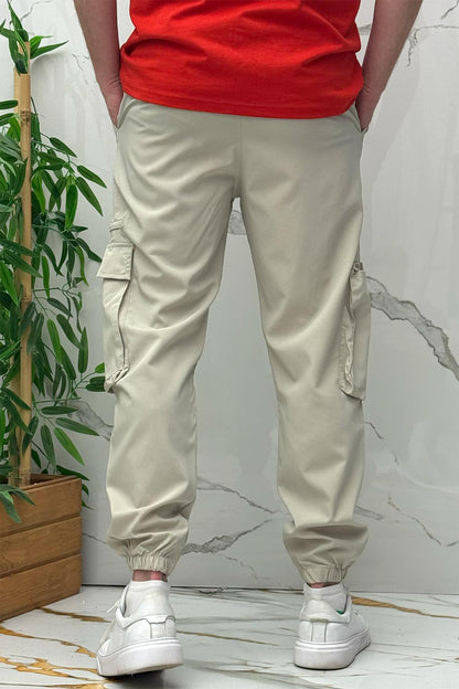 Rahat Erkek Kargo Cepli Pantolon (Dar Kalıp) - Bej
