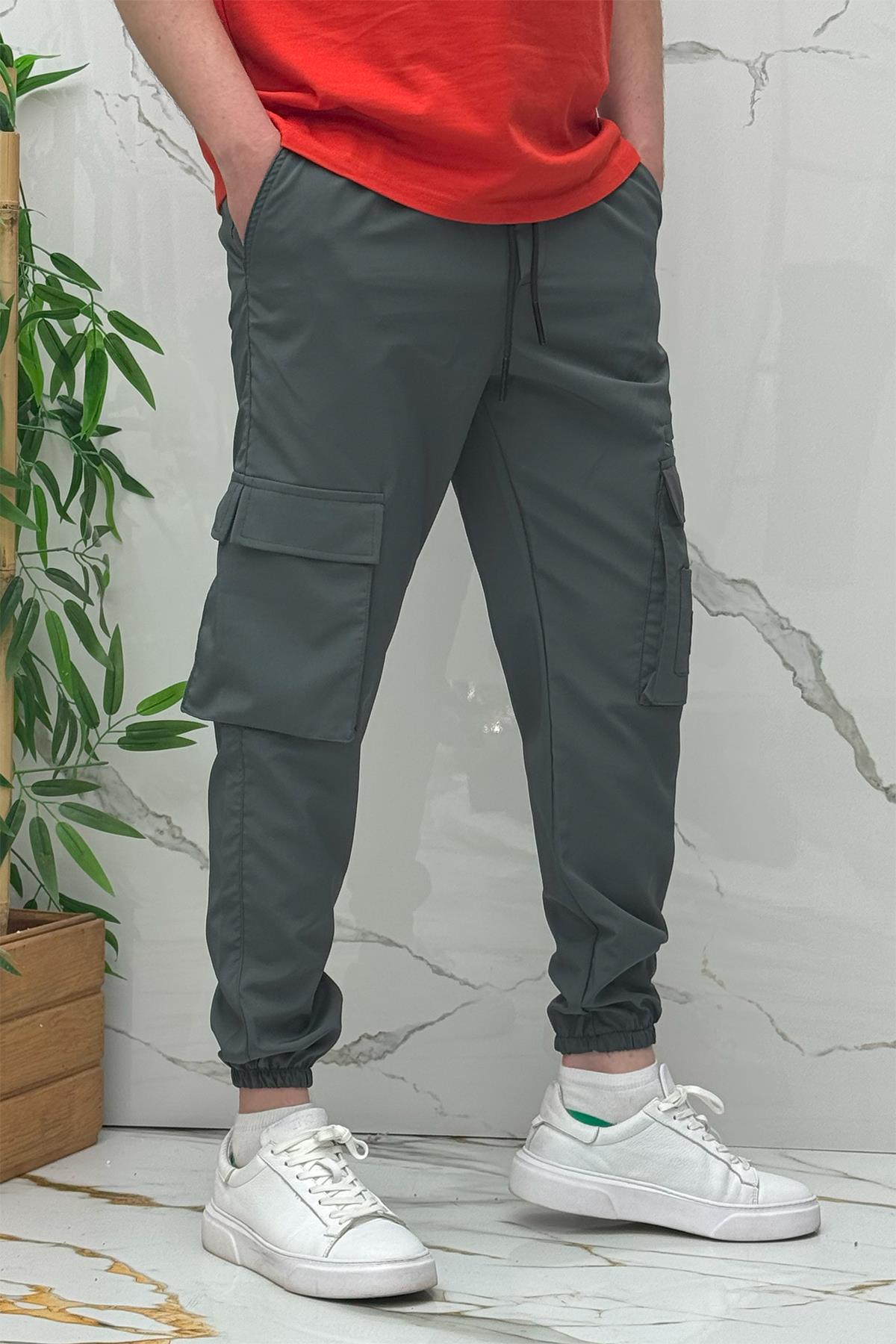 Rahat Erkek Kargo Cepli Pantolon (Dar Kalıp) - Antrasit